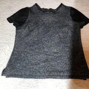 Talbots Wool and faux leather top
